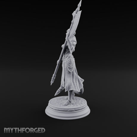 Halberd Twirling Tiefling Warrior Miniature for Dungeons and Dragons, Pathfinder or other TTRPGs