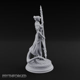 Halberd Twirling Tiefling Warrior Miniature for Dungeons and Dragons, Pathfinder or other TTRPGs
