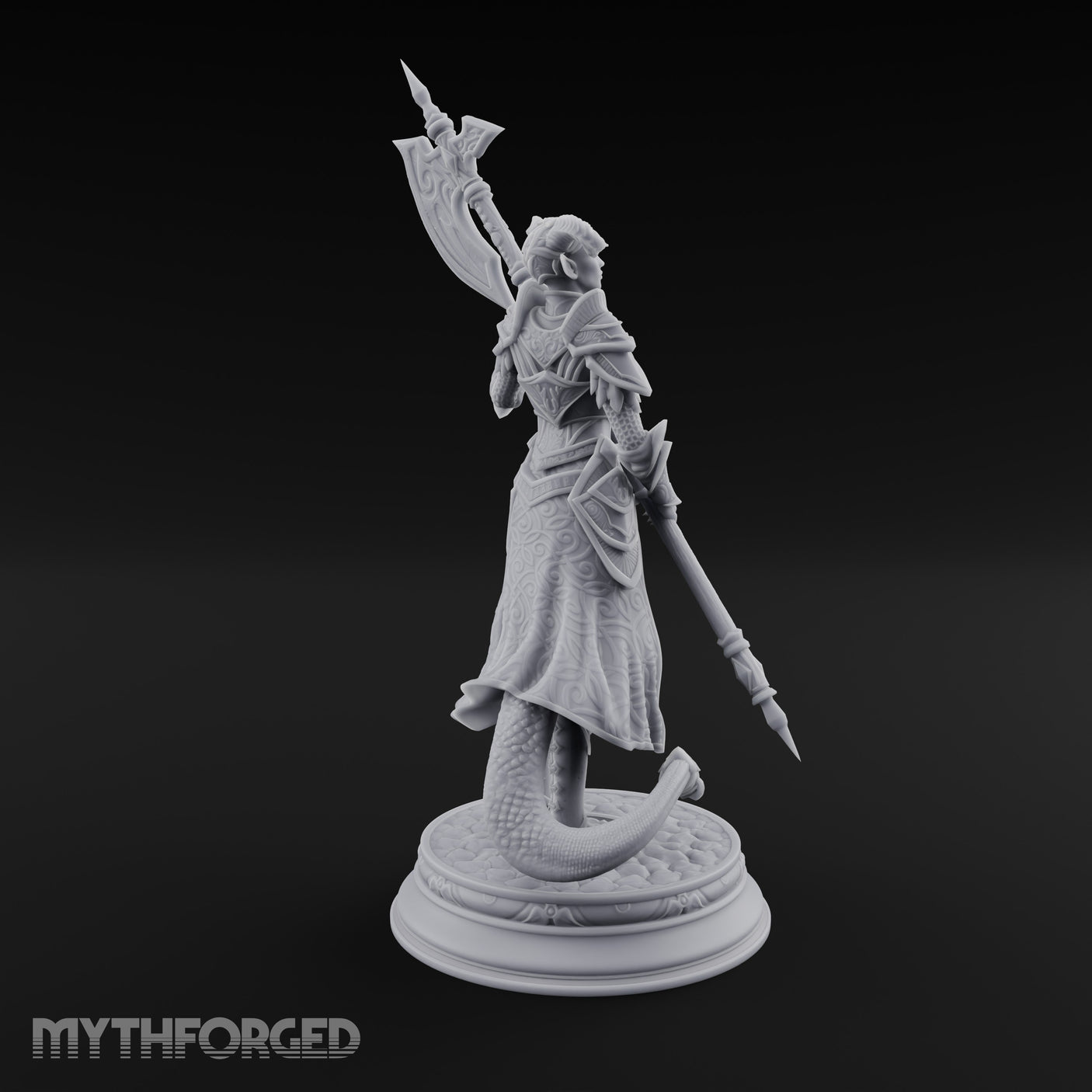 Halberd Twirling Tiefling Warrior Miniature for Dungeons and Dragons, Pathfinder or other TTRPGs