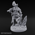 Shoulder To The Grindstone Northern Warlord Miniature for Dungeons and Dragons, Pathfinder or other TTRPGs