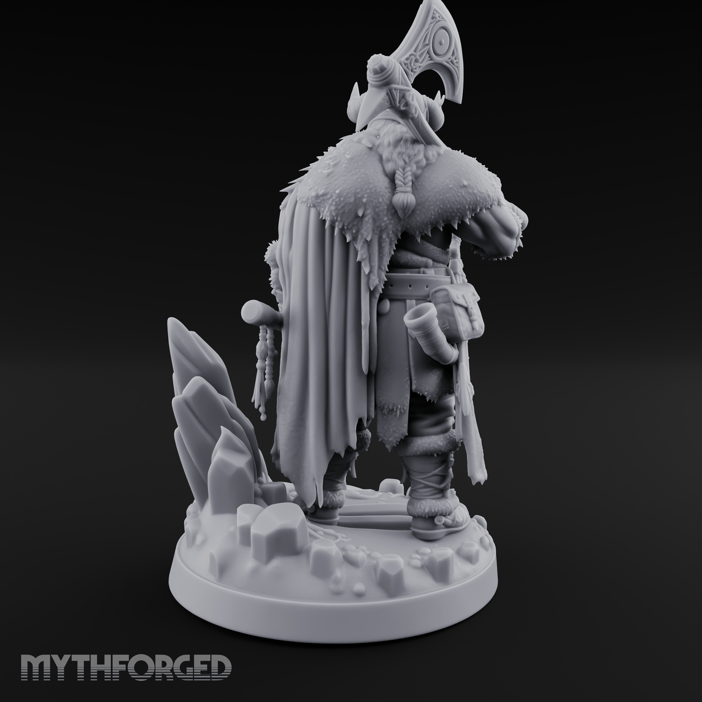 Shoulder To The Grindstone Northern Warlord Miniature for Dungeons and Dragons, Pathfinder or other TTRPGs