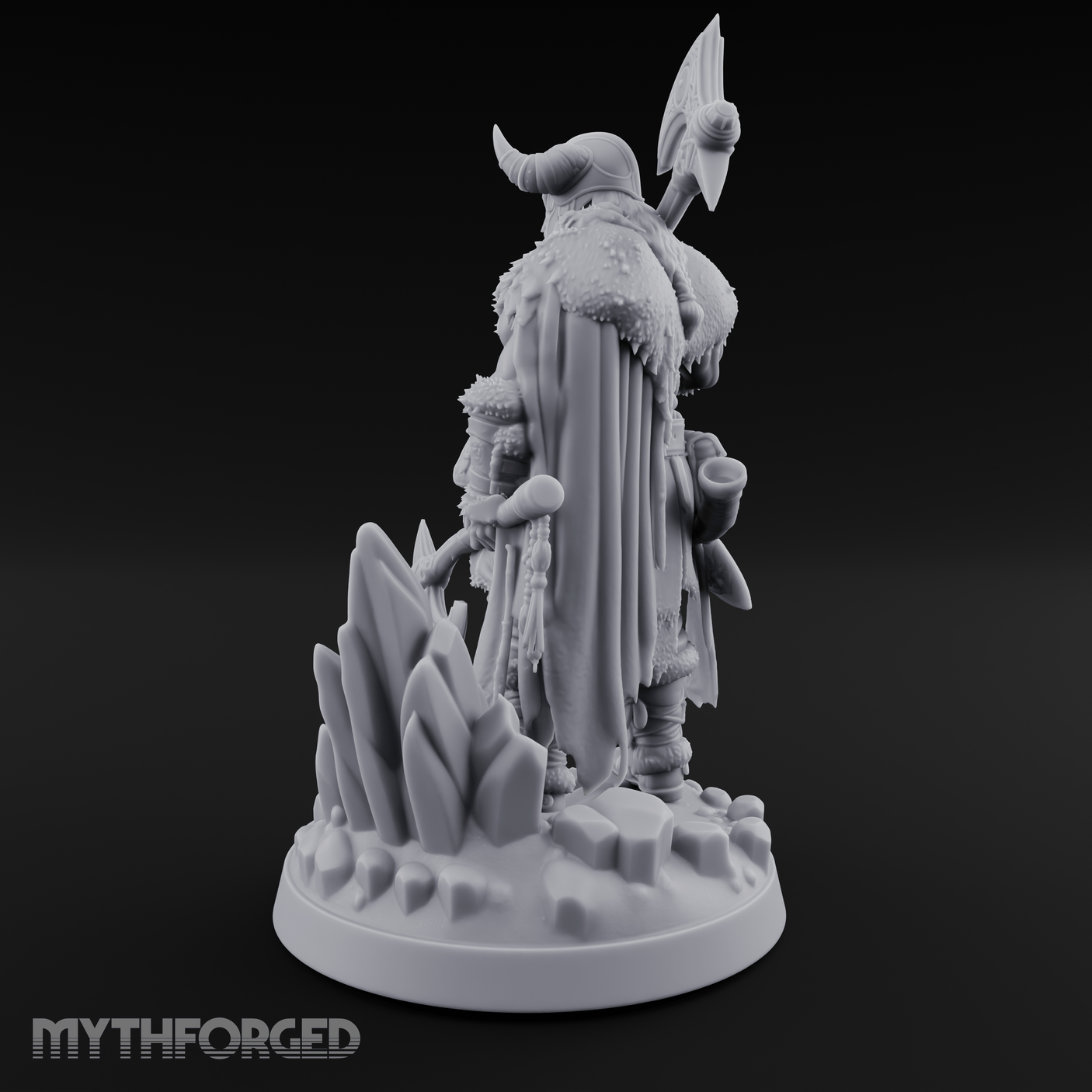 Shoulder To The Grindstone Northern Warlord Miniature for Dungeons and Dragons, Pathfinder or other TTRPGs
