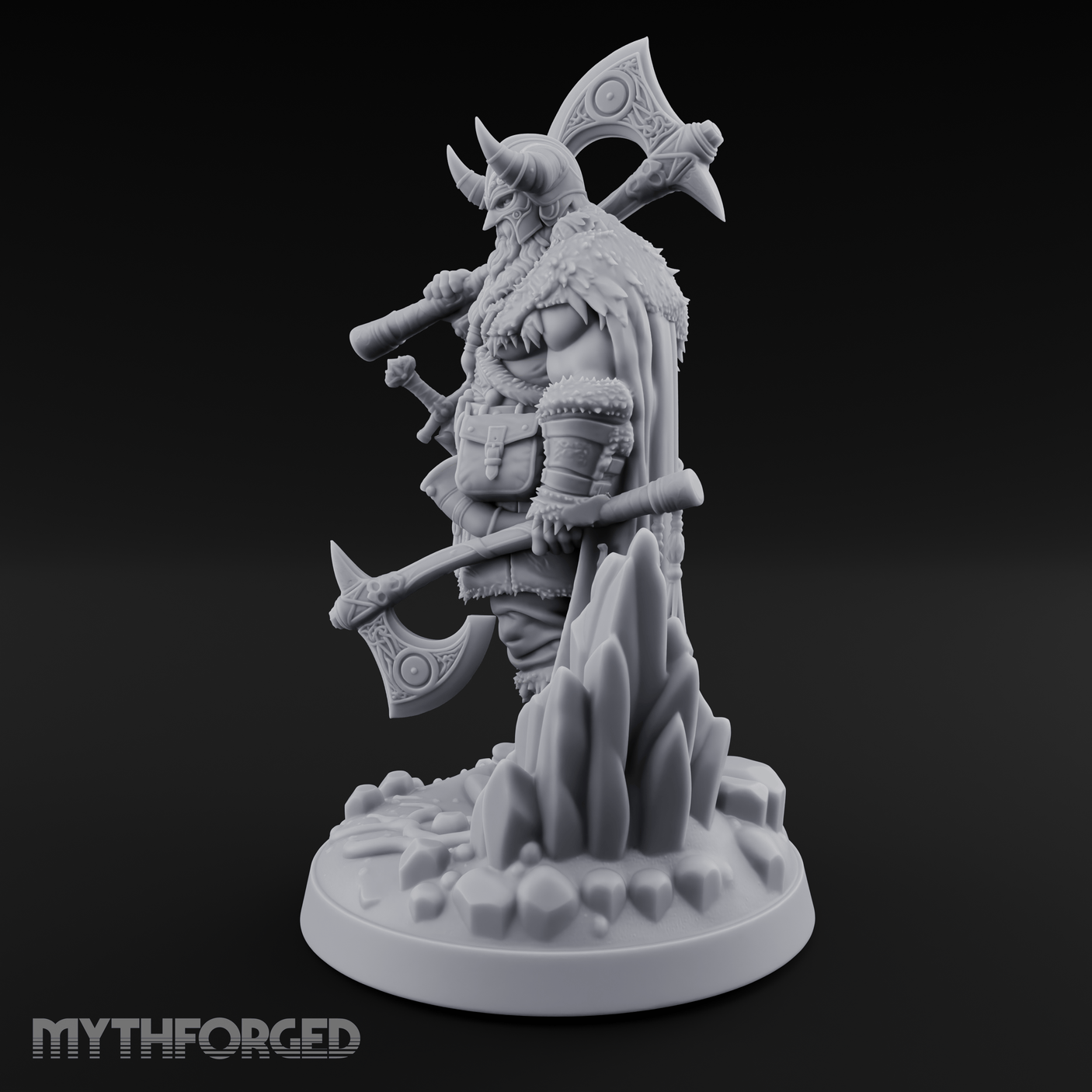 Shoulder To The Grindstone Northern Warlord Miniature for Dungeons and Dragons, Pathfinder or other TTRPGs