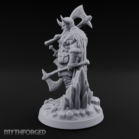 Shoulder To The Grindstone Northern Warlord Miniature for Dungeons and Dragons, Pathfinder or other TTRPGs