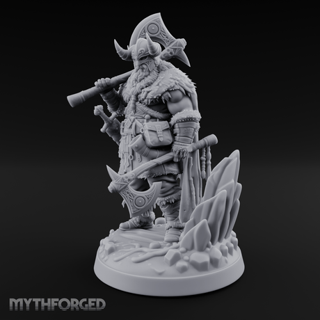 Shoulder To The Grindstone Northern Warlord Miniature for Dungeons and Dragons, Pathfinder or other TTRPGs