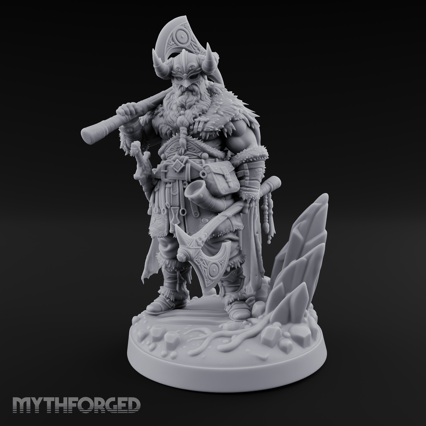 Shoulder To The Grindstone Northern Warlord Miniature for Dungeons and Dragons, Pathfinder or other TTRPGs
