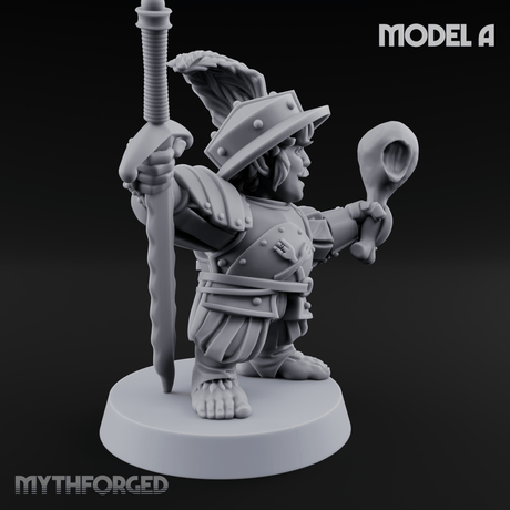 Swinging Low Halfling Greatsword Unit A Miniature for Dungeons and Dragons, Pathfinder or other TTRPGs