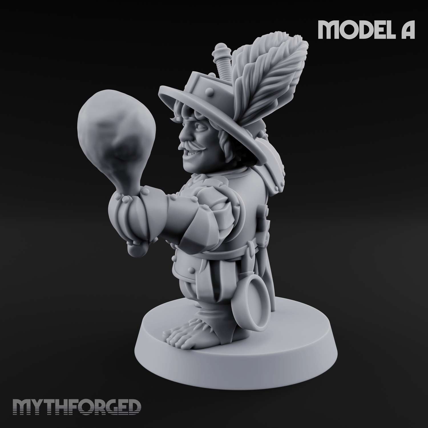 Swinging Low Halfling Greatsword Unit A Miniature for Dungeons and Dragons, Pathfinder or other TTRPGs