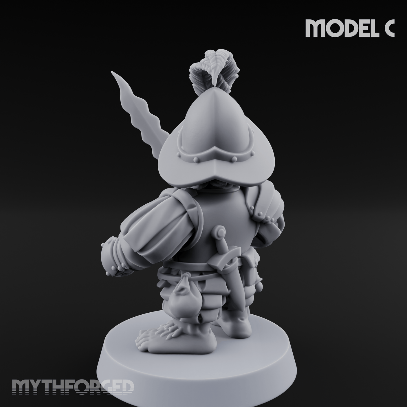 Swinging Low Halfling Greatsword Unit C Miniature for Dungeons and Dragons, Pathfinder or other TTRPGs