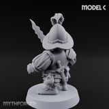 Swinging Low Halfling Greatsword Unit C Miniature for Dungeons and Dragons, Pathfinder or other TTRPGs