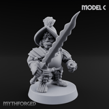 Swinging Low Halfling Greatsword Unit C Miniature for Dungeons and Dragons, Pathfinder or other TTRPGs
