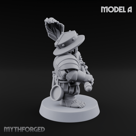 Feather Flourishing Halfling Halberdiers A Miniature for Dungeons and Dragons, Pathfinder or other TTRPGs