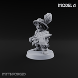 Feather Flourishing Halfling Halberdiers A Miniature for Dungeons and Dragons, Pathfinder or other TTRPGs