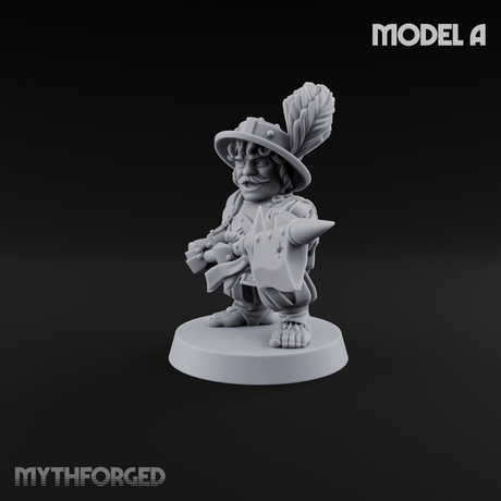 Feather Flourishing Halfling Halberdiers A Miniature for Dungeons and Dragons, Pathfinder or other TTRPGs