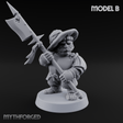 Feather Flourishing Halfling Halberdiers B Miniature for Dungeons and Dragons, Pathfinder or other TTRPGs