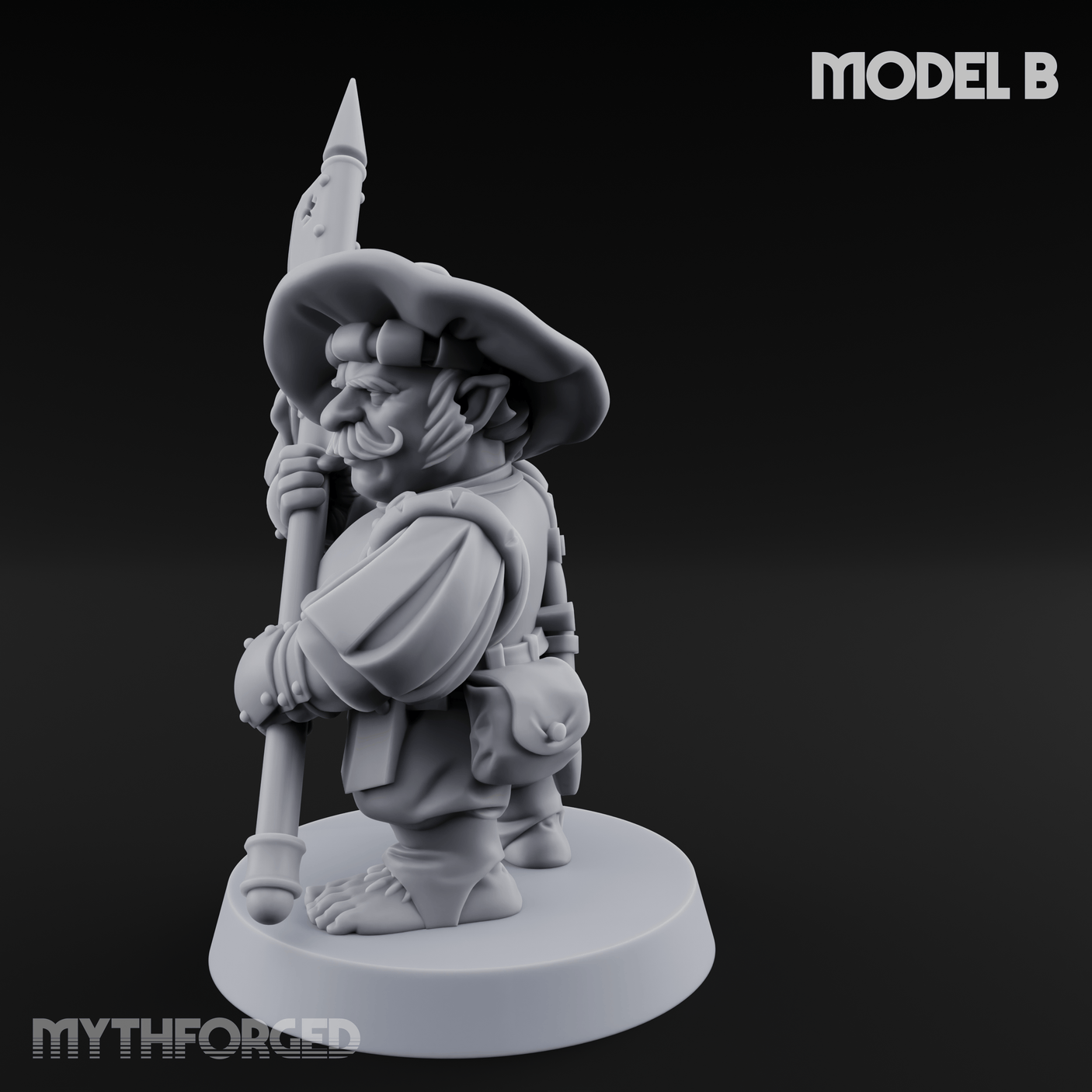 Feather Flourishing Halfling Halberdiers B Miniature for Dungeons and Dragons, Pathfinder or other TTRPGs