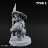 Feather Flourishing Halfling Halberdiers B Miniature for Dungeons and Dragons, Pathfinder or other TTRPGs