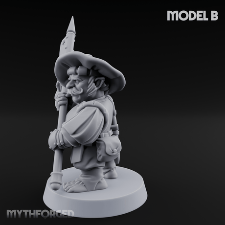 Feather Flourishing Halfling Halberdiers B Miniature for Dungeons and Dragons, Pathfinder or other TTRPGs