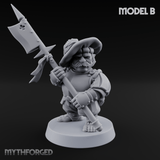 Feather Flourishing Halfling Halberdiers B Miniature for Dungeons and Dragons, Pathfinder or other TTRPGs