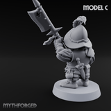 Feather Flourishing Halfling Halberdiers C Miniature for Dungeons and Dragons, Pathfinder or other TTRPGs