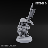 Feather Flourishing Halfling Halberdiers D Miniature for Dungeons and Dragons, Pathfinder or other TTRPGs