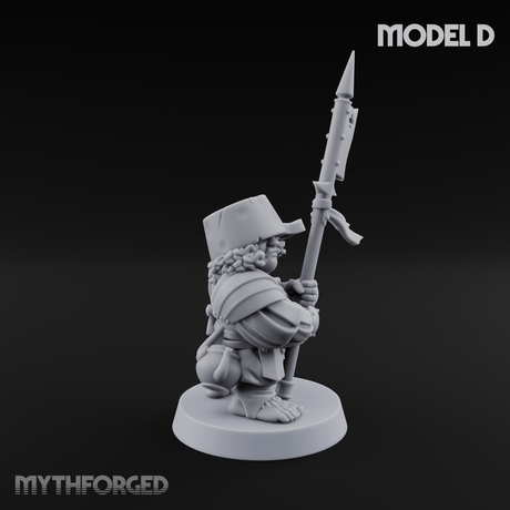 Feather Flourishing Halfling Halberdiers D Miniature for Dungeons and Dragons, Pathfinder or other TTRPGs