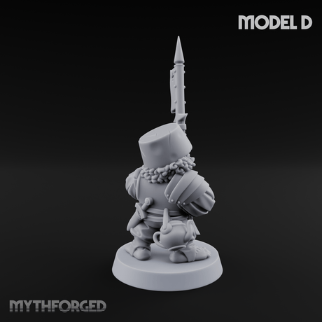 Feather Flourishing Halfling Halberdiers D Miniature for Dungeons and Dragons, Pathfinder or other TTRPGs