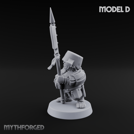 Feather Flourishing Halfling Halberdiers D Miniature for Dungeons and Dragons, Pathfinder or other TTRPGs