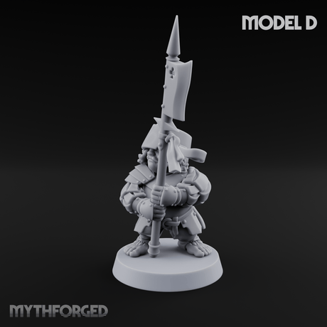 Feather Flourishing Halfling Halberdiers D Miniature for Dungeons and Dragons, Pathfinder or other TTRPGs