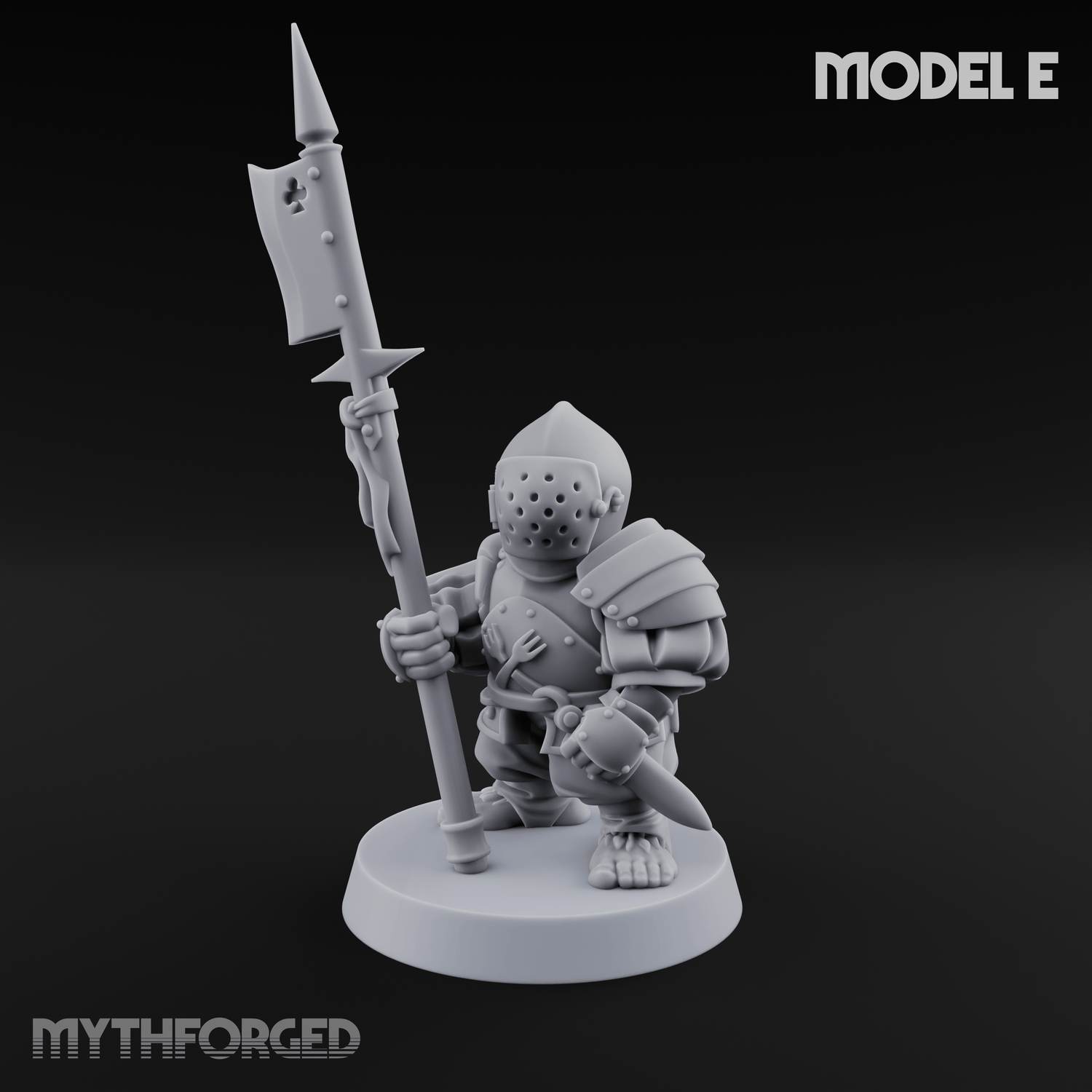 Feather Flourishing Halfling Halberdiers E Miniature for Dungeons and Dragons, Pathfinder or other TTRPGs