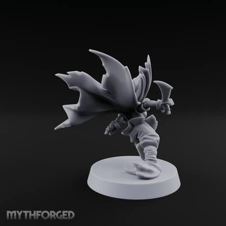 Cape Billowing Skyward Halfling Rogue Miniature for Dungeons and Dragons, Pathfinder or other TTRPGs