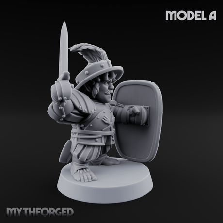 Defending Halfling Warriors A Miniature for Dungeons and Dragons, Pathfinder or other TTRPGs