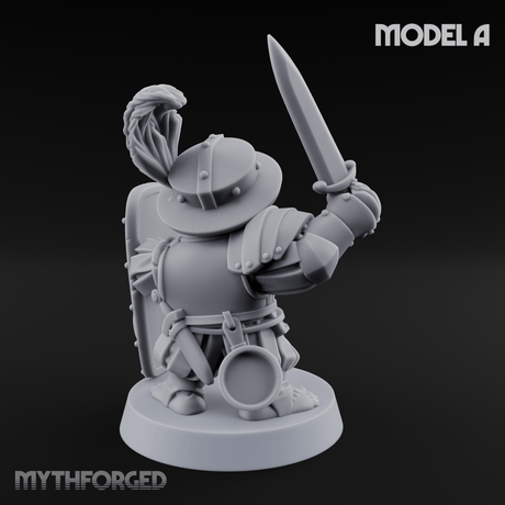 Defending Halfling Warriors A Miniature for Dungeons and Dragons, Pathfinder or other TTRPGs