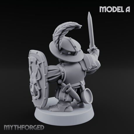 Defending Halfling Warriors A Miniature for Dungeons and Dragons, Pathfinder or other TTRPGs