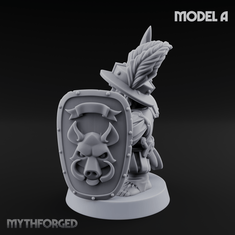 Defending Halfling Warriors A Miniature for Dungeons and Dragons, Pathfinder or other TTRPGs