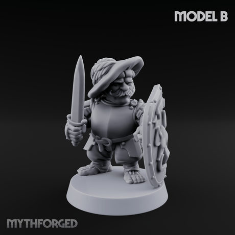 Defending Halfling Warriors B Miniature for Dungeons and Dragons, Pathfinder or other TTRPGs