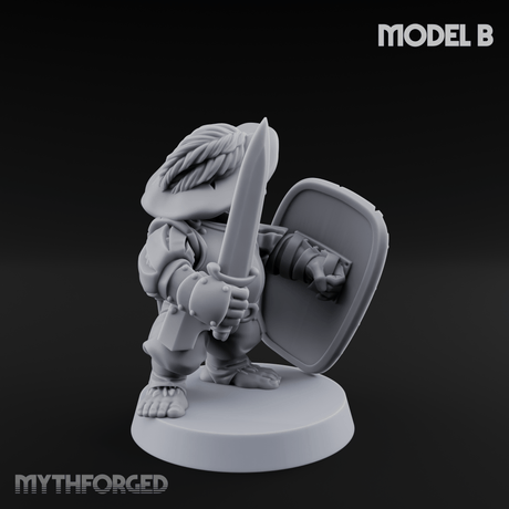 Defending Halfling Warriors B Miniature for Dungeons and Dragons, Pathfinder or other TTRPGs