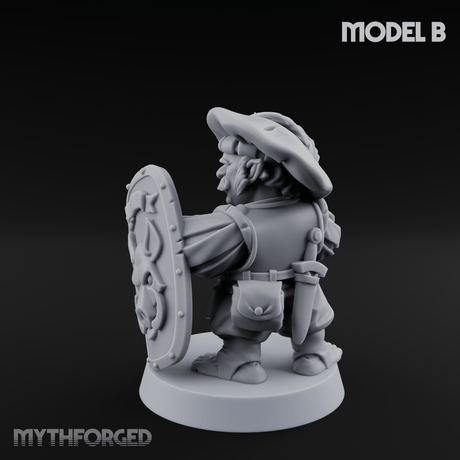 Defending Halfling Warriors B Miniature for Dungeons and Dragons, Pathfinder or other TTRPGs