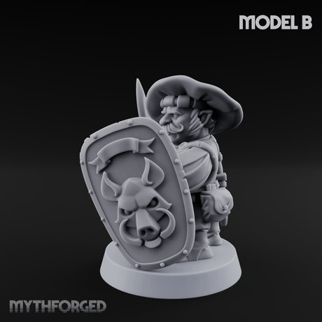 Defending Halfling Warriors B Miniature for Dungeons and Dragons, Pathfinder or other TTRPGs
