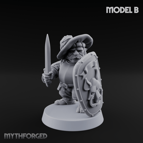 Defending Halfling Warriors B Miniature for Dungeons and Dragons, Pathfinder or other TTRPGs