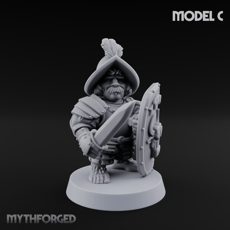 Defending Halfling Warriors C Miniature for Dungeons and Dragons, Pathfinder or other TTRPGs