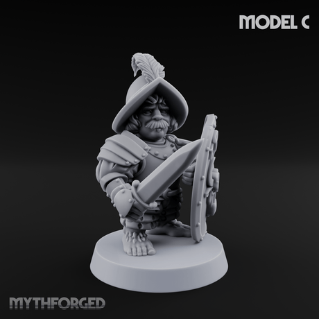 Defending Halfling Warriors Miniature for Dungeons and Dragons, Pathfinder or other TTRPGs