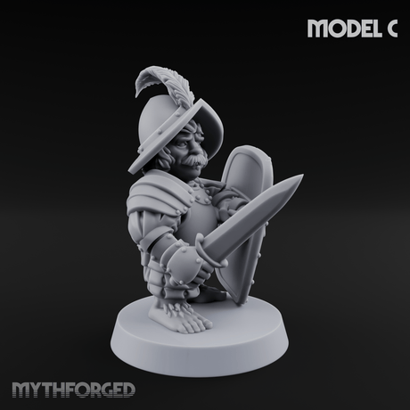 Defending Halfling Warriors C Miniature for Dungeons and Dragons, Pathfinder or other TTRPGs