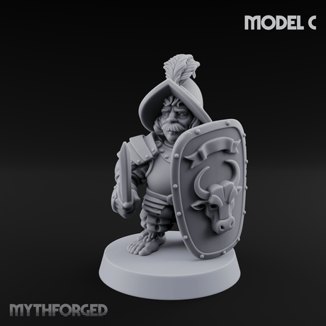 Defending Halfling Warriors C Miniature for Dungeons and Dragons, Pathfinder or other TTRPGs