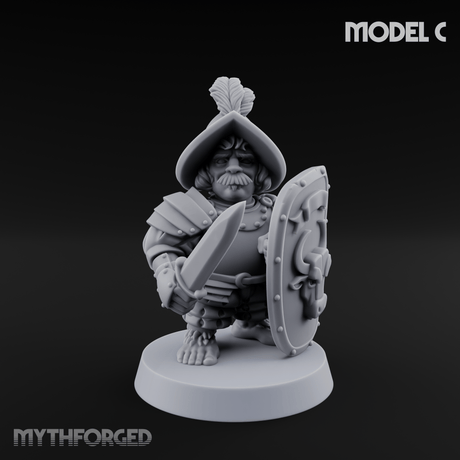 Defending Halfling Warriors C Miniature for Dungeons and Dragons, Pathfinder or other TTRPGs