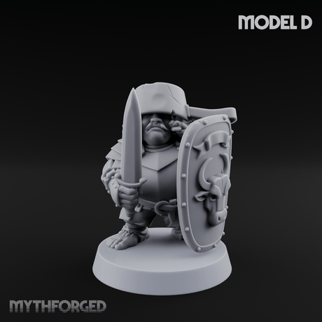 Defending Halfling Warriors D Miniature for Dungeons and Dragons, Pathfinder or other TTRPGs