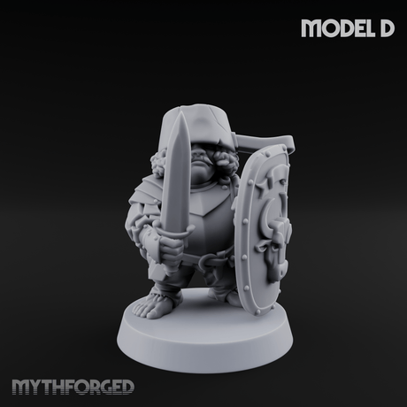 Defending Halfling Warriors Miniature for Dungeons and Dragons, Pathfinder or other TTRPGs