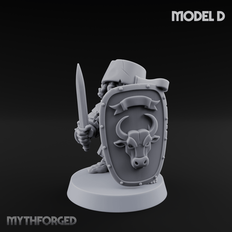 Defending Halfling Warriors D Miniature for Dungeons and Dragons, Pathfinder or other TTRPGs