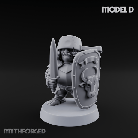 Defending Halfling Warriors D Miniature for Dungeons and Dragons, Pathfinder or other TTRPGs