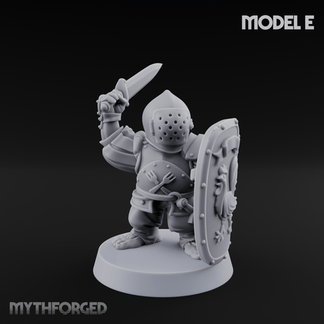 Defending Halfling Warriors Miniature for Dungeons and Dragons, Pathfinder or other TTRPGs